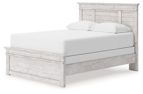 Makidern Whitewash Queen Panel Bed, Dresser and Mirror by Ashley at Eve Furniture