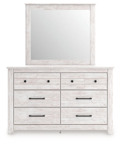 Makidern Whitewash Queen Panel Bed, Dresser and Mirror by Ashley at Eve Furniture
