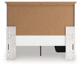 Makidern Whitewash Queen Panel Bed with Storage, Dresser and Mirror by Ashley at Eve Furniture