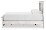 Makidern Whitewash Queen Panel Bed with Storage, Dresser and Mirror by Ashley at Eve Furniture