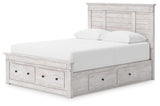 Makidern Whitewash Queen Panel Storage Bed by Ashley at Eve Furniture