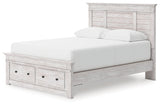 Makidern Whitewash Queen Panel Storage Bed by Ashley at Eve Furniture