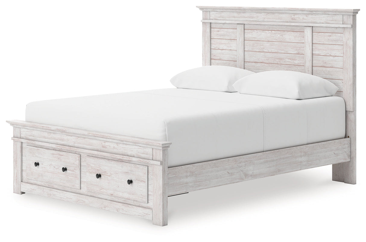 Makidern Whitewash Queen Panel Storage Bed by Ashley at Eve Furniture