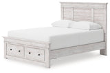 Makidern Whitewash Queen Panel Storage Bed by Ashley at Eve Furniture