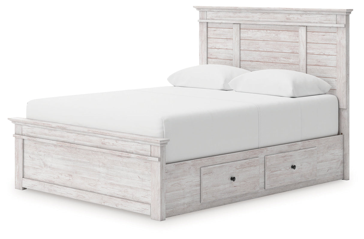 Makidern Whitewash Queen Panel Storage Bed by Ashley at Eve Furniture