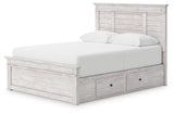 Makidern Whitewash Queen Panel Storage Bed by Ashley at Eve Furniture