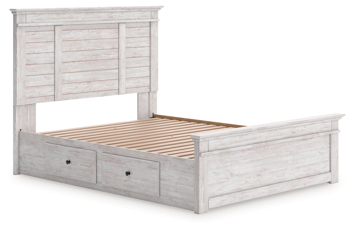 Makidern Whitewash Queen Panel Storage Bed by Ashley at Eve Furniture