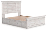 Makidern Whitewash Queen Panel Storage Bed by Ashley at Eve Furniture