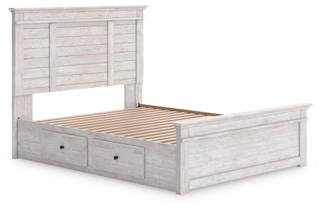 Makidern Whitewash Queen Panel Storage Bed by Ashley at Eve Furniture