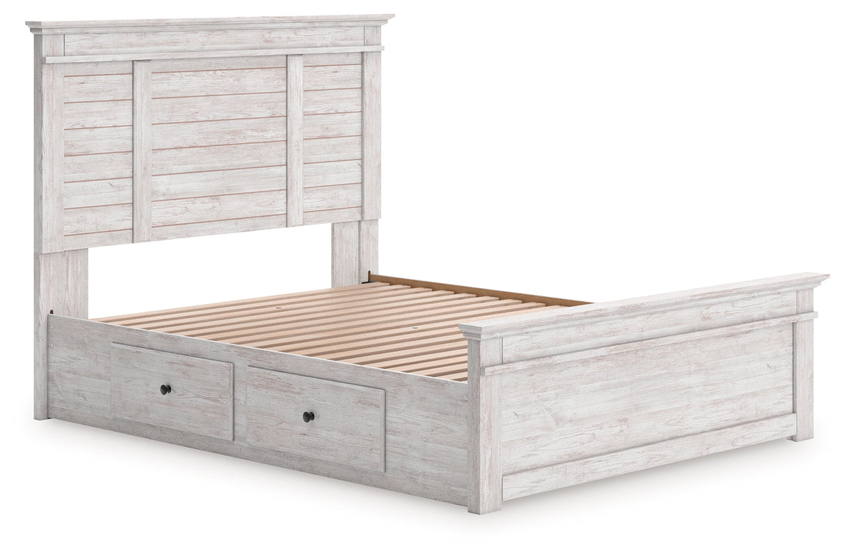 Makidern Whitewash Queen Panel Storage Bed by Ashley at Eve Furniture