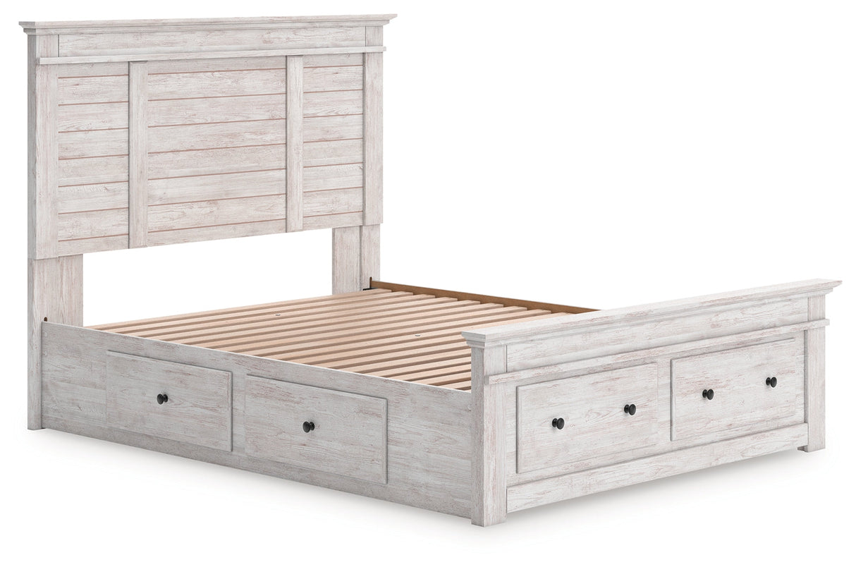 Makidern Whitewash Queen Panel Storage Bed by Ashley at Eve Furniture