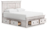 Makidern Whitewash Queen Panel Storage Bed by Ashley at Eve Furniture