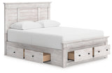 Makidern Whitewash Queen Panel Storage Bed by Ashley at Eve Furniture