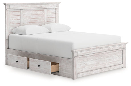 Makidern Whitewash Queen Panel Storage Bed by Ashley at Eve Furniture