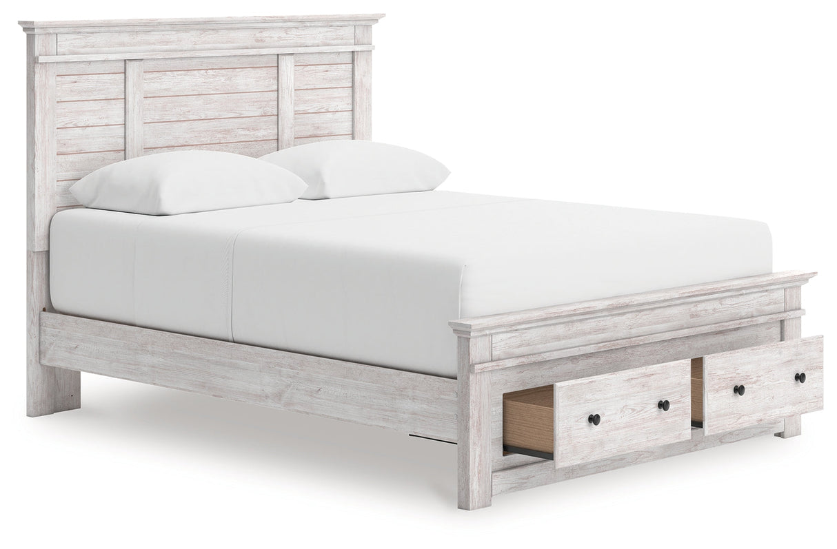 Makidern Whitewash Queen Panel Storage Bed by Ashley at Eve Furniture