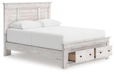 Makidern Whitewash Queen Panel Storage Bed by Ashley at Eve Furniture