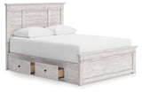 Makidern Whitewash Queen Panel Storage Bed by Ashley at Eve Furniture