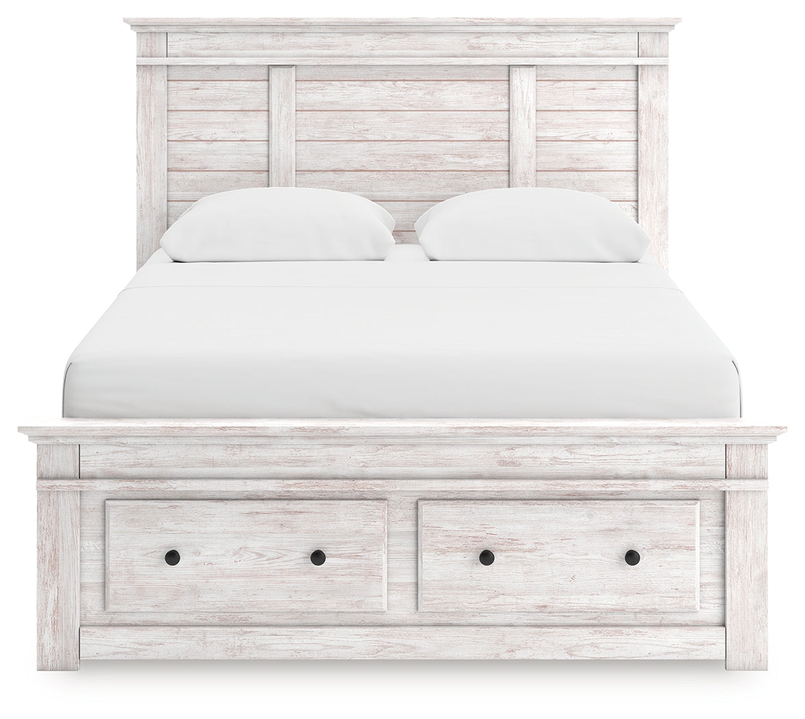 Makidern Whitewash Queen Panel Storage Bed by Ashley at Eve Furniture