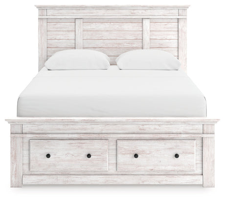 Makidern Whitewash Queen Panel Storage Bed by Ashley at Eve Furniture
