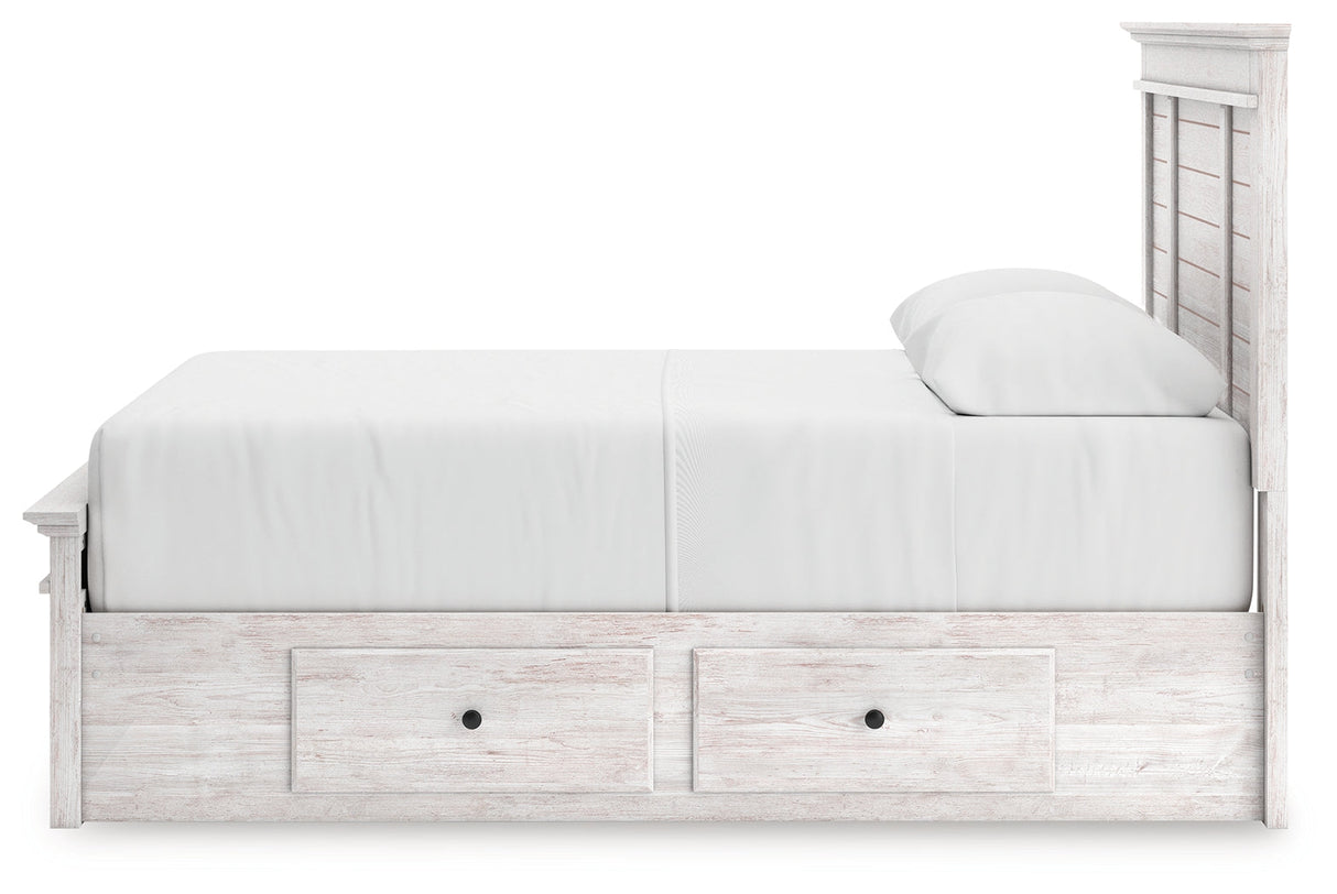 Makidern Whitewash Queen Panel Storage Bed by Ashley at Eve Furniture