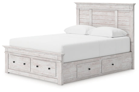 Makidern Whitewash Queen Panel Storage Bed by Ashley at Eve Furniture