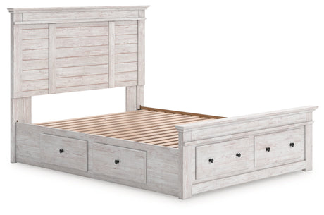 Makidern Whitewash Queen Panel Storage Bed by Ashley at Eve Furniture