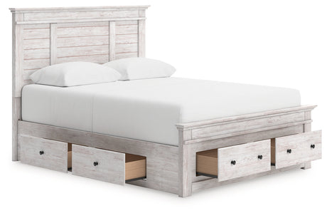 Makidern Whitewash Queen Panel Storage Bed by Ashley at Eve Furniture