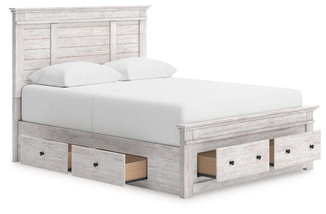 Makidern Whitewash Queen Panel Storage Bed by Ashley at Eve Furniture