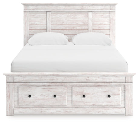 Makidern Whitewash Queen Panel Storage Bed by Ashley at Eve Furniture