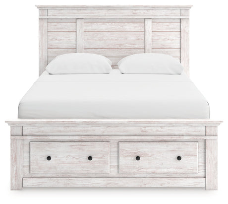 Makidern Whitewash Queen Panel Storage Bed by Ashley at Eve Furniture