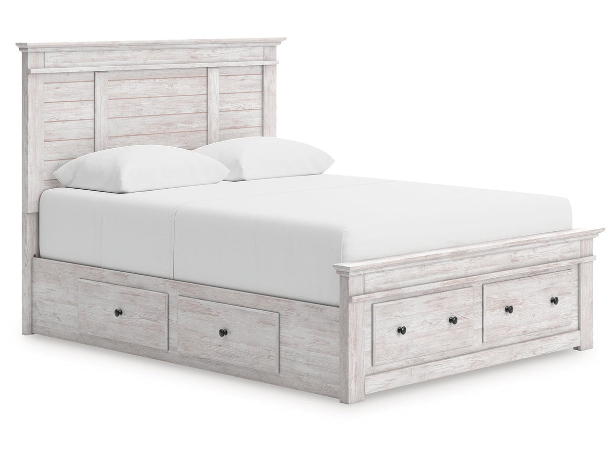 Makidern Whitewash Queen Panel Storage Bed by Ashley at Eve Furniture