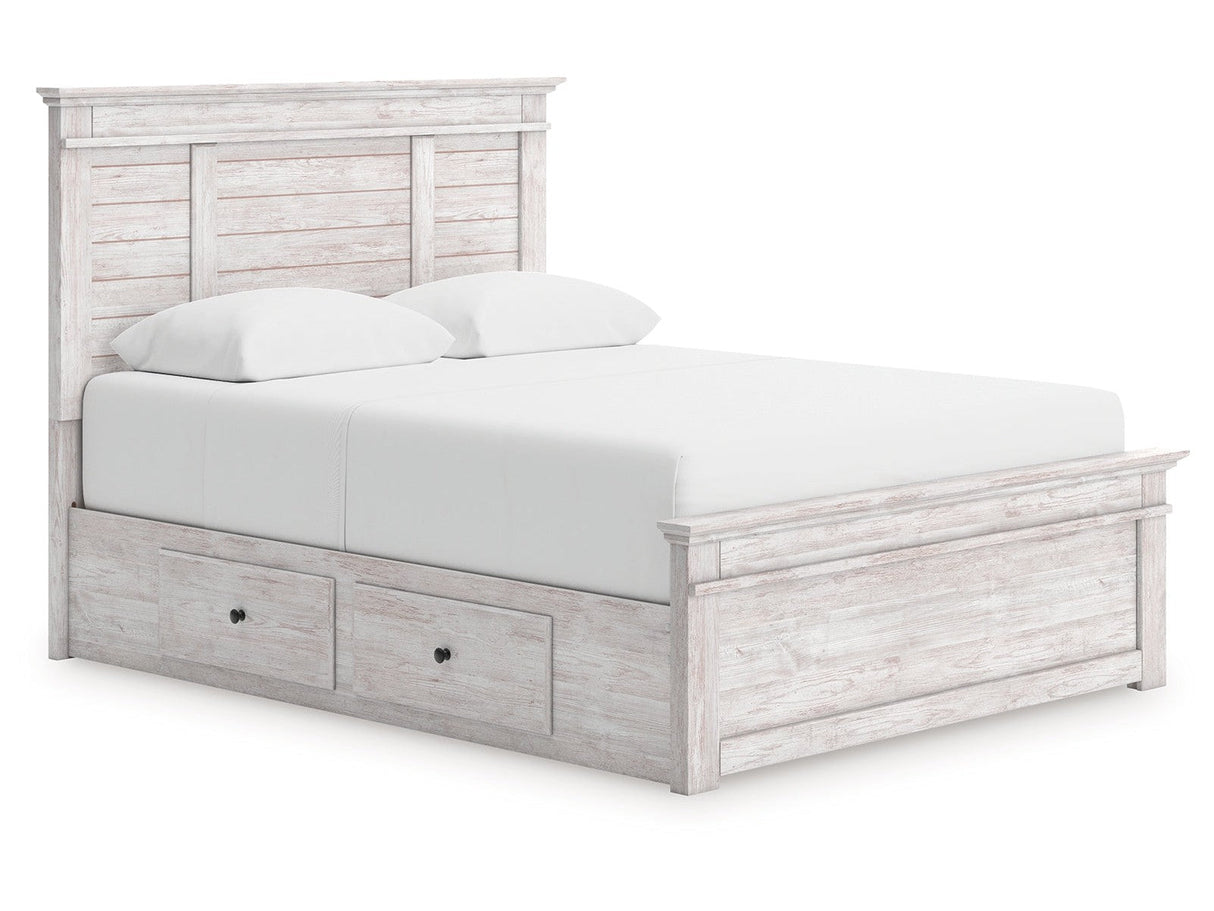 Makidern Whitewash Queen Panel Storage Bed by Ashley at Eve Furniture