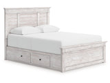 Makidern Whitewash Queen Panel Storage Bed by Ashley at Eve Furniture