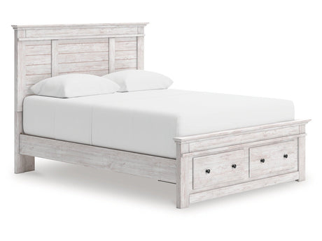 Makidern Whitewash Queen Panel Storage Bed by Ashley at Eve Furniture