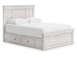 Makidern Whitewash Queen Panel Storage Bed by Ashley at Eve Furniture
