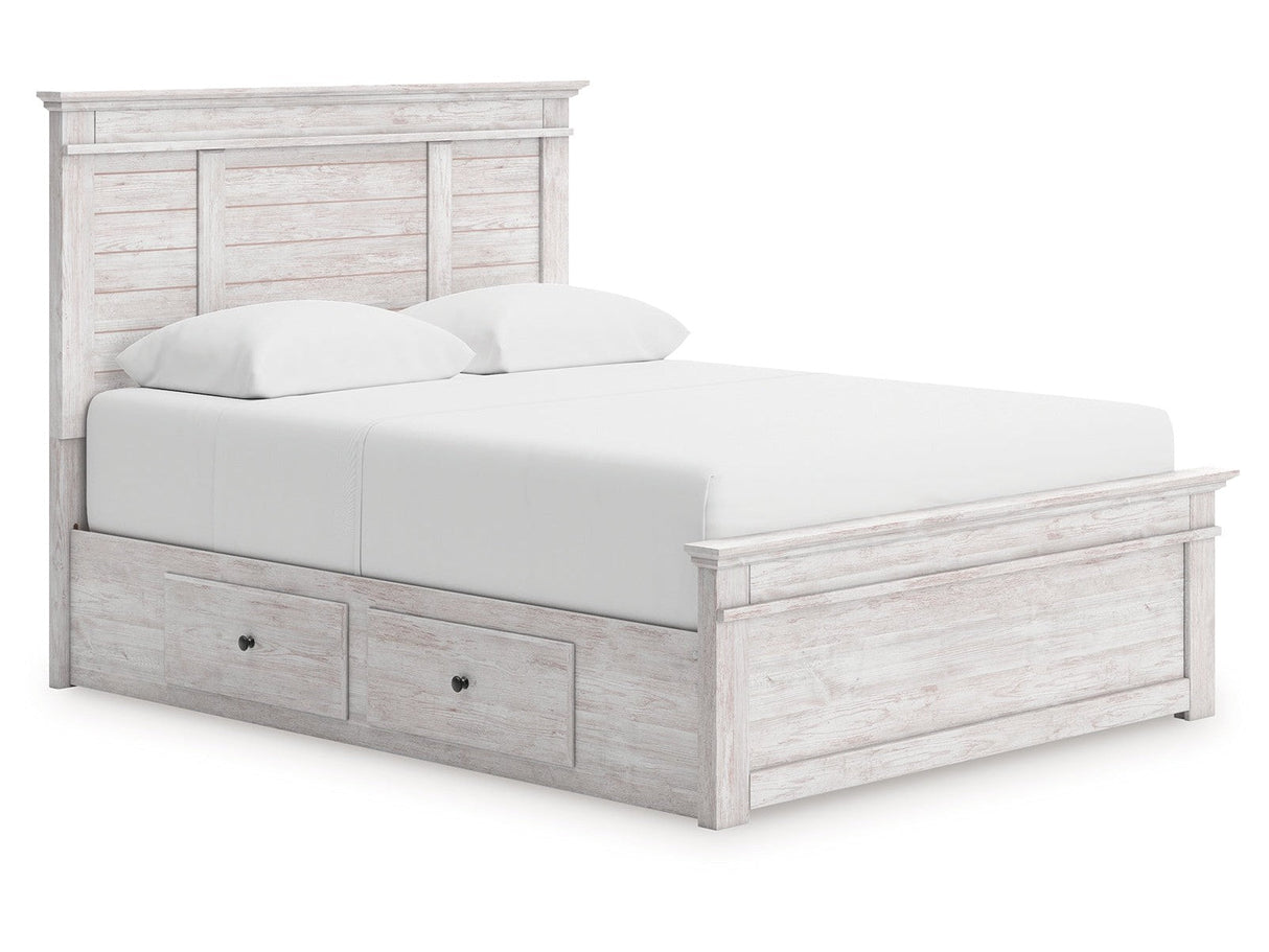 Makidern Whitewash Queen Panel Storage Bed by Ashley at Eve Furniture