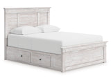Makidern Whitewash Queen Panel Storage Bed by Ashley at Eve Furniture
