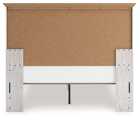 Makidern Whitewash Queen Panel Storage Bed, Dresser and Mirror by Ashley at Eve Furniture