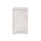 Makidern Whitewash Storage Panel Bedroom Set with 2 Footboard Drawers by Ashley at Eve Furniture