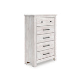 Makidern Whitewash Storage Panel Bedroom Set with 2 Footboard Drawers by Ashley at Eve Furniture