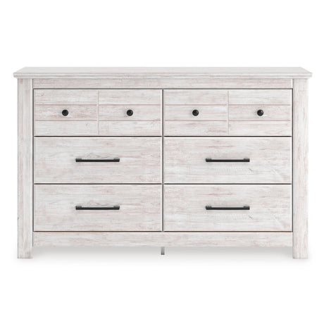 Makidern Whitewash Storage Panel Bedroom Set with 2 Footboard Drawers by Ashley at Eve Furniture