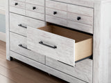 Makidern Whitewash Storage Panel Bedroom Set with 2 Footboard Drawers by Ashley at Eve Furniture