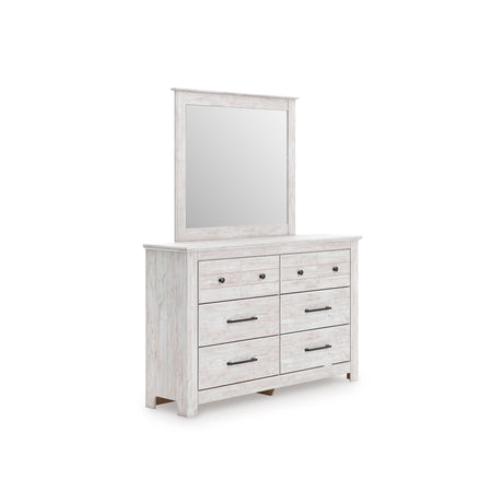 Makidern Whitewash Storage Panel Bedroom Set with 2 Footboard Drawers by Ashley at Eve Furniture