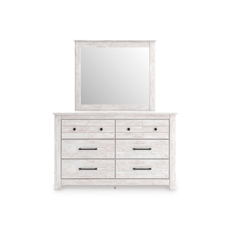 Makidern Whitewash Storage Panel Bedroom Set with 2 Footboard Drawers by Ashley at Eve Furniture