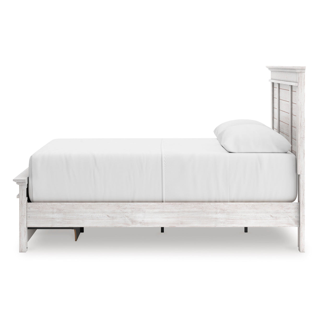 Makidern Whitewash Storage Panel Bedroom Set with 2 Footboard Drawers by Ashley at Eve Furniture