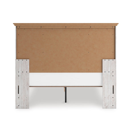 Makidern Whitewash Storage Panel Bedroom Set with 2 Footboard Drawers by Ashley at Eve Furniture
