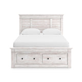 Makidern Whitewash Storage Panel Bedroom Set with 4 Drawers by Ashley at Eve Furniture