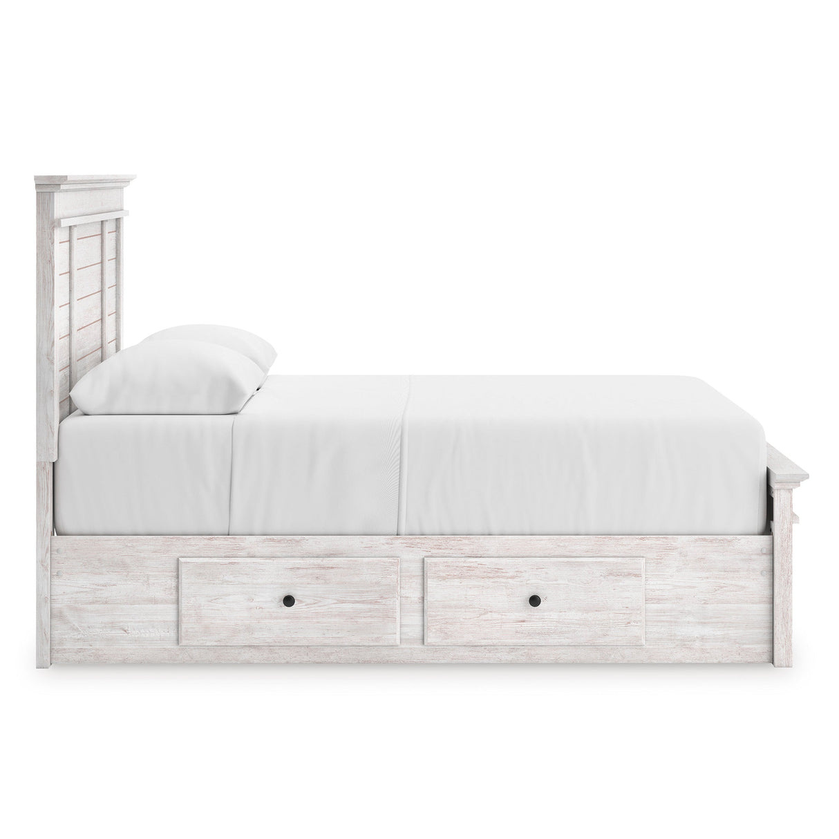 Makidern Whitewash Storage Panel Bedroom Set with 4 Drawers by Ashley at Eve Furniture