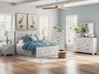 Makidern Whitewash Storage Panel Bedroom Set with 4 Drawers by Ashley at Eve Furniture