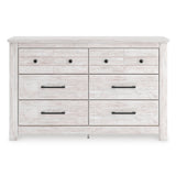 Makidern Whitewash Storage Panel Bedroom Set with 4 Side Drawers by Ashley at Eve Furniture